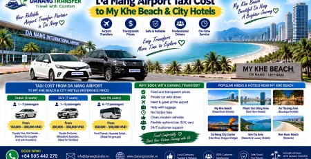 Da Nang Airport taxi cost to My Khe Beach and city hotels