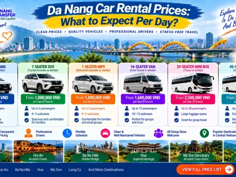 Da Nang Car Rental Prices – What to Expect Per Day