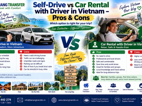 Self-drive vs car rental with driver in Vietnam pros and cons comparison