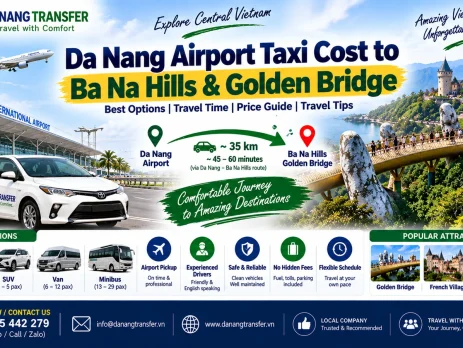 Da Nang Airport taxi to Ba Na Hills and Golden Bridge with private car