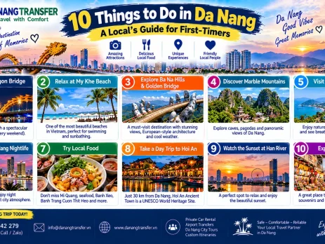 10 things to do in Da Nang for first-time visitors including Dragon Bridge, My Khe Beach, Ba Na Hills, Marble Mountains and Son Tra Peninsula