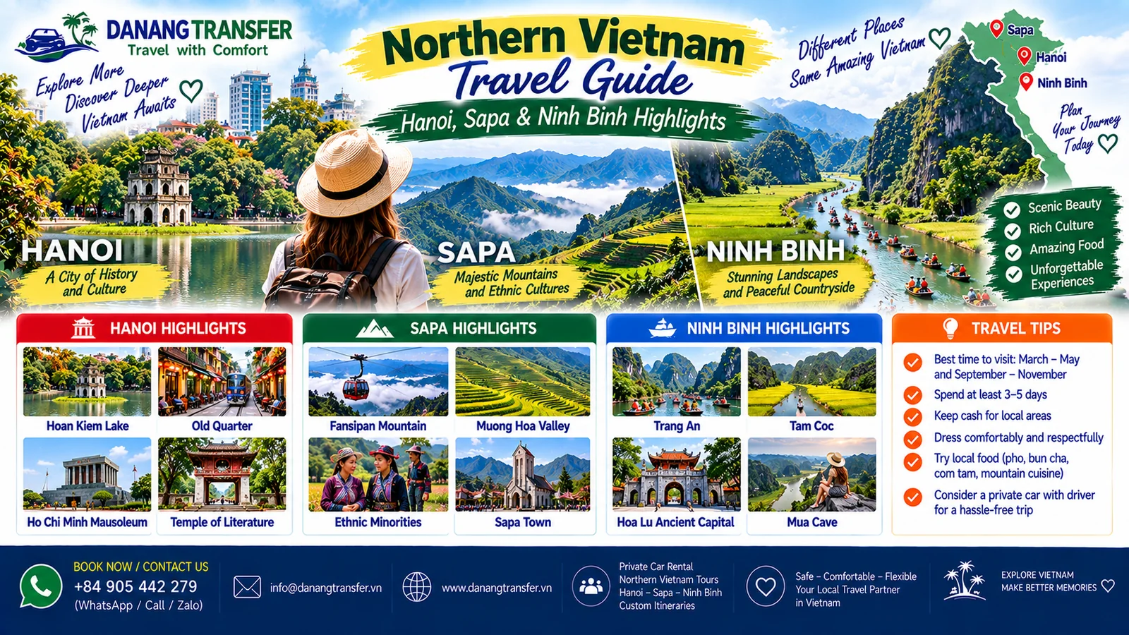 Northern Vietnam travel guide featuring Hanoi, Sapa and Ninh Binh highlights