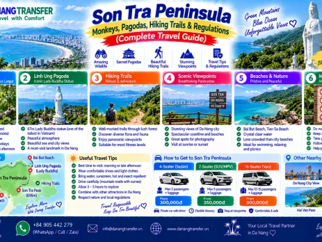 Son Tra Peninsula travel guide with red-shanked douc langurs, Linh Ung Pagoda, hiking trails and travel regulations