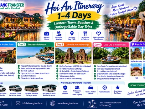 Hoi An itinerary 1 to 4 days featuring Ancient Town, beaches, local food and day trips