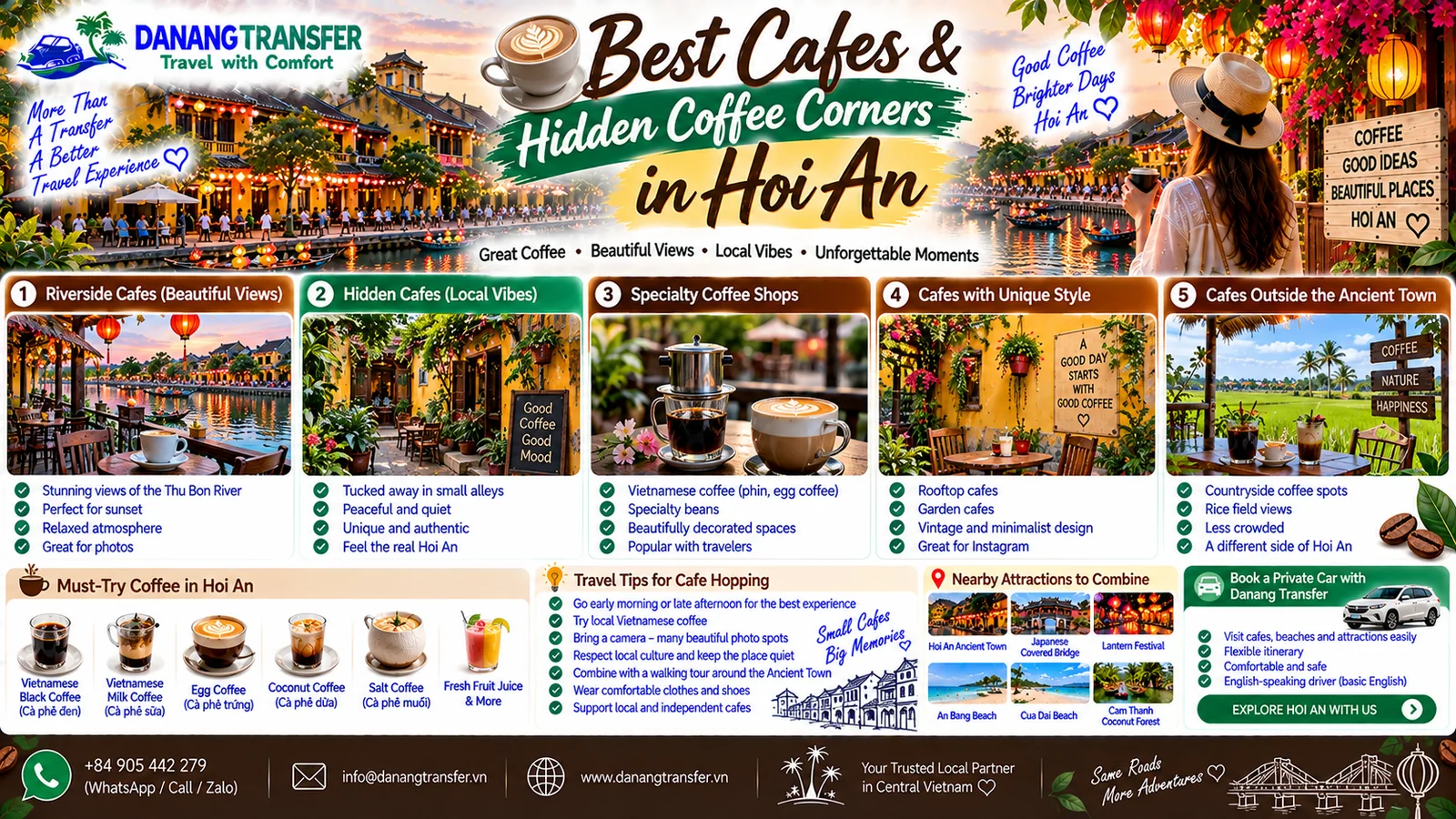 Best cafes and hidden coffee corners in Hoi An with riverside views, local coffee and travel tips