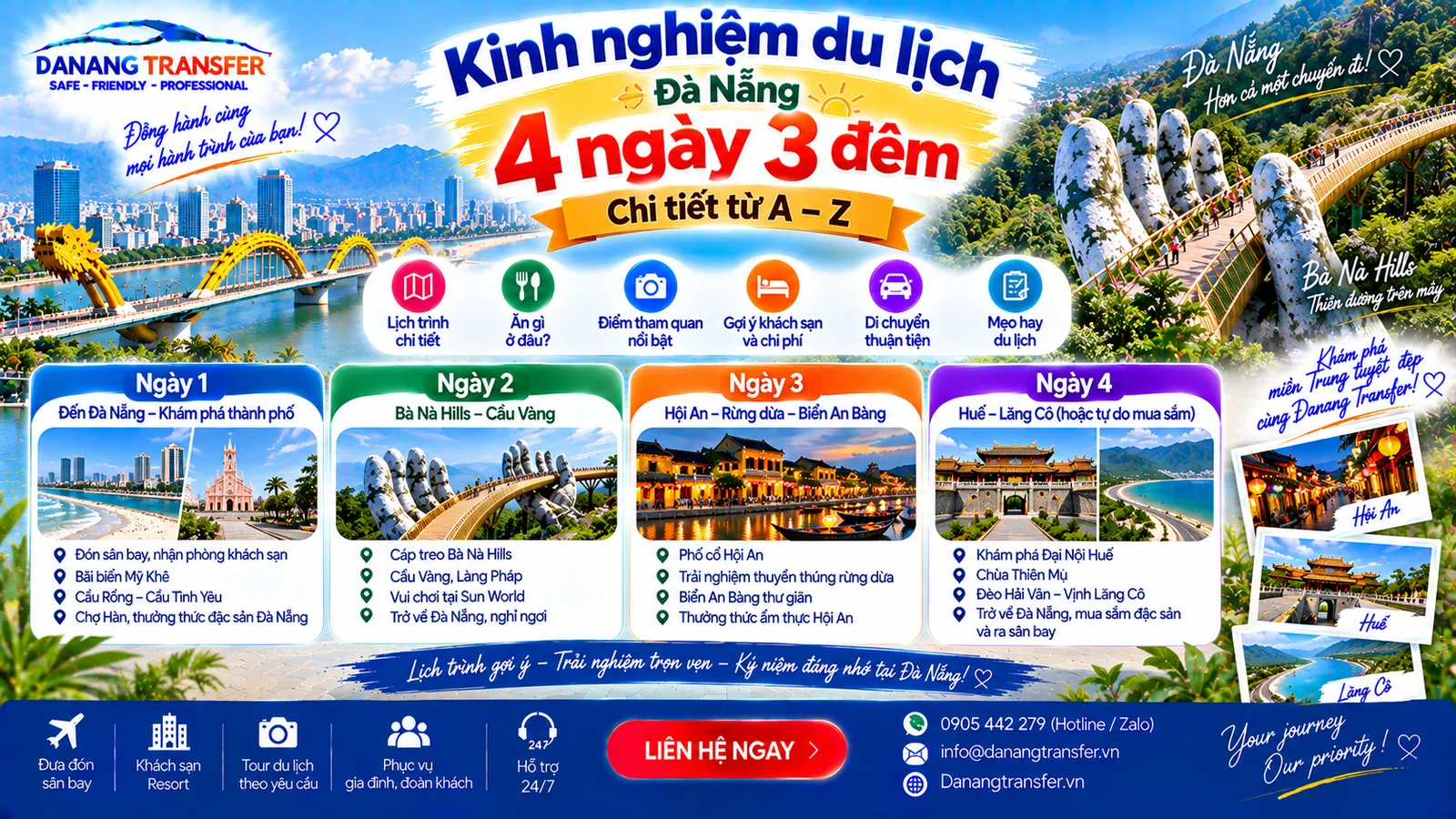 Kinh nghiệm du lịch Đà Nẵng 4 ngày 3 đêm chi tiết từ A đến Z