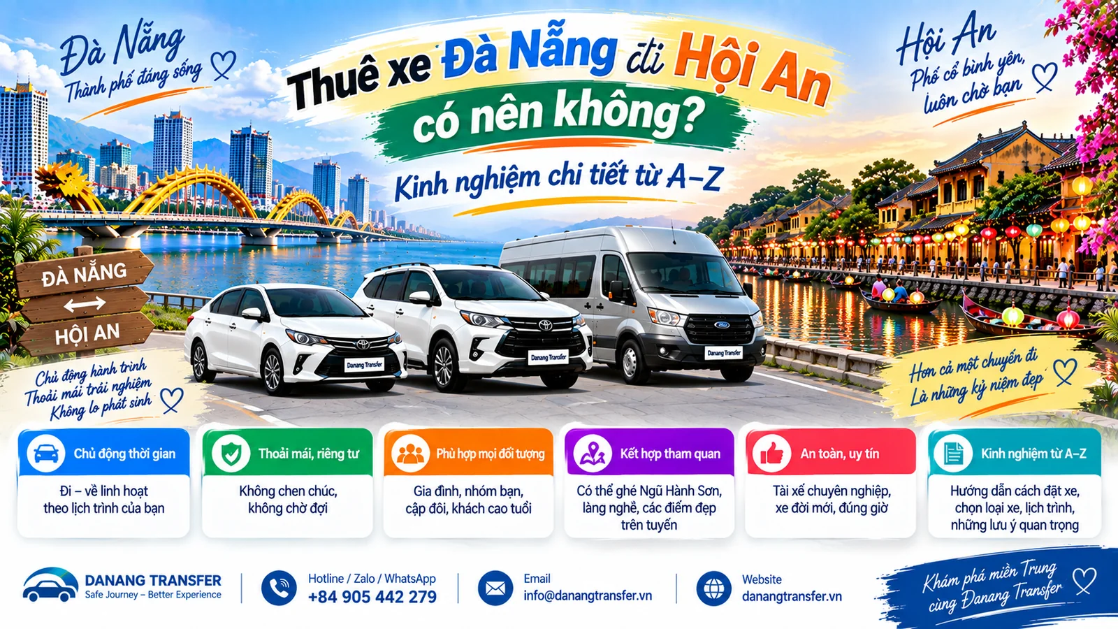 Thuê xe Đà Nẵng đi Hội An có nên không - kinh nghiệm chi tiết từ A-Z
