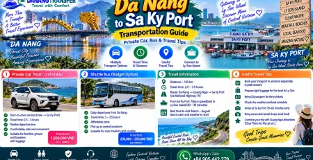 Da Nang to Sa Ky Port transportation guide with private car, bus, travel time and tips for Ly Son Island