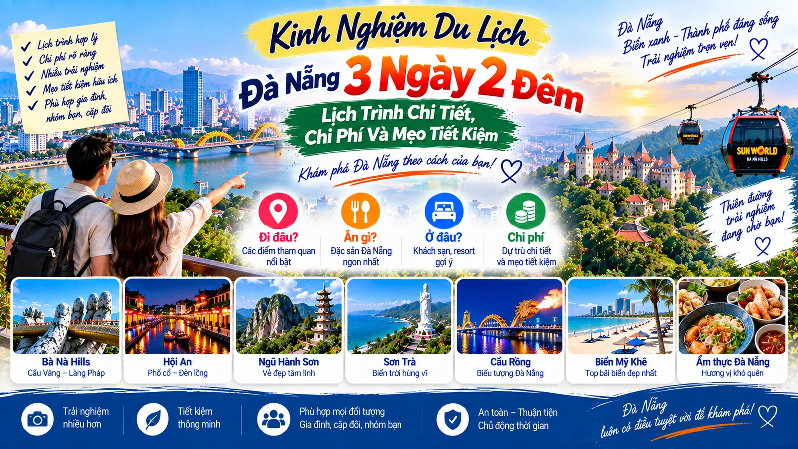 Kinh nghiệm du lịch Đà Nẵng 3 ngày 2 đêm lịch trình chi tiết chi phí và mẹo tiết kiệm