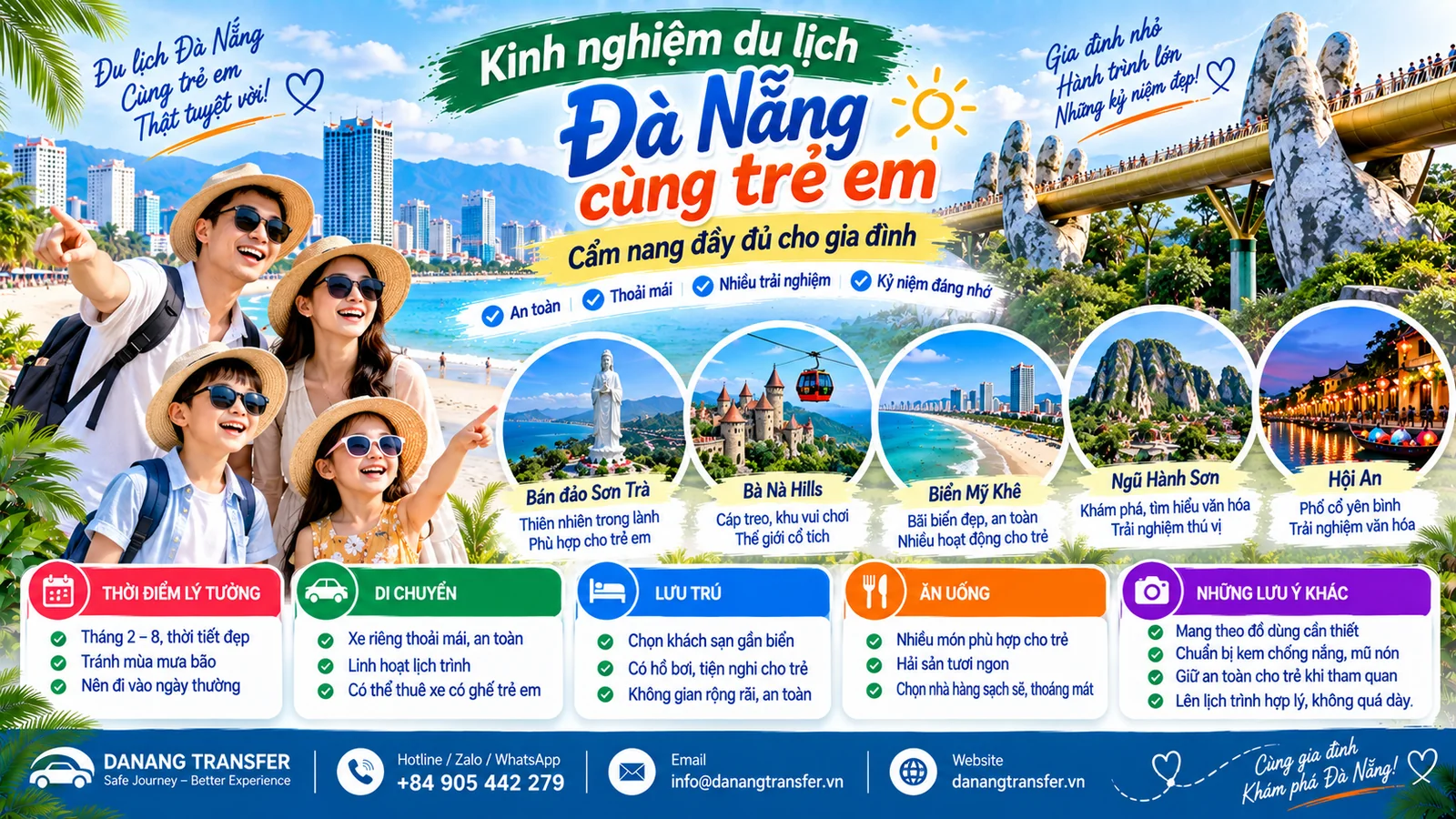 Kinh nghiệm du lịch Đà Nẵng cùng trẻ em cẩm nang đầy đủ cho gia đình
