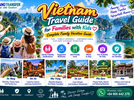 Vietnam Travel Guide for Families with Kids featuring family-friendly destinations, activities, food and travel tips
