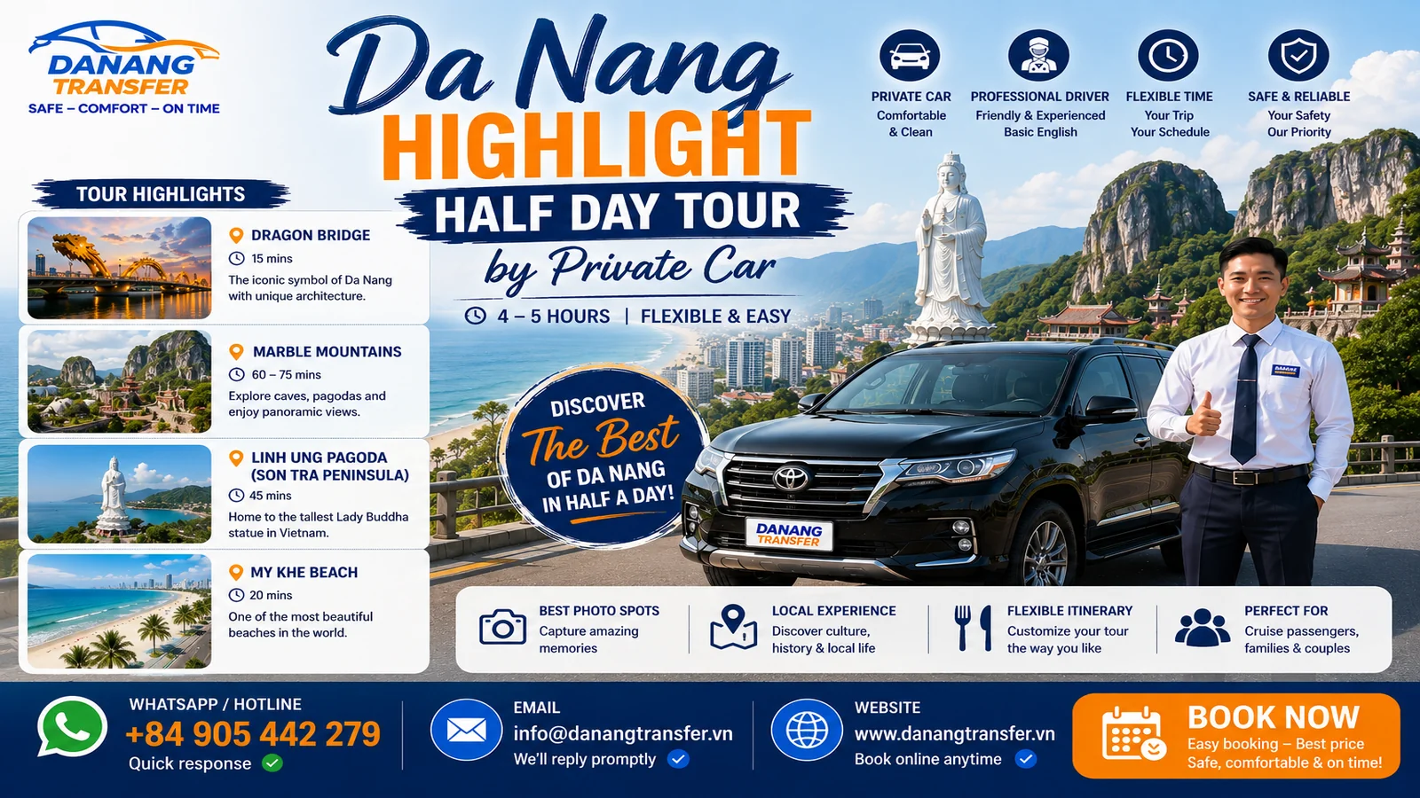 Da Nang highlights half-day tour by private car