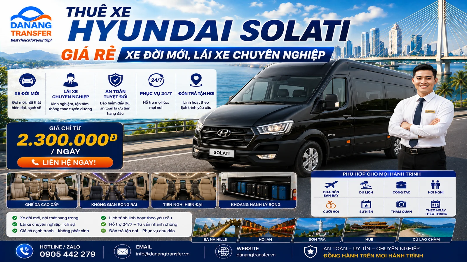 Thuê xe Hyundai Solati tại Đà Nẵng
