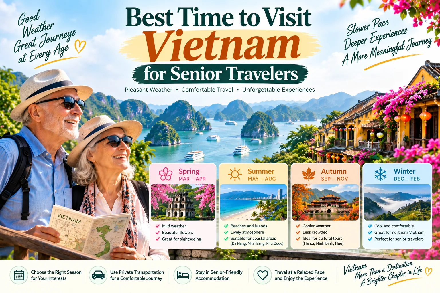 Best Time to Visit Vietnam for Senior Travelers – Seasonal Weather Guide, Comfortable Travel and Essential Tips.