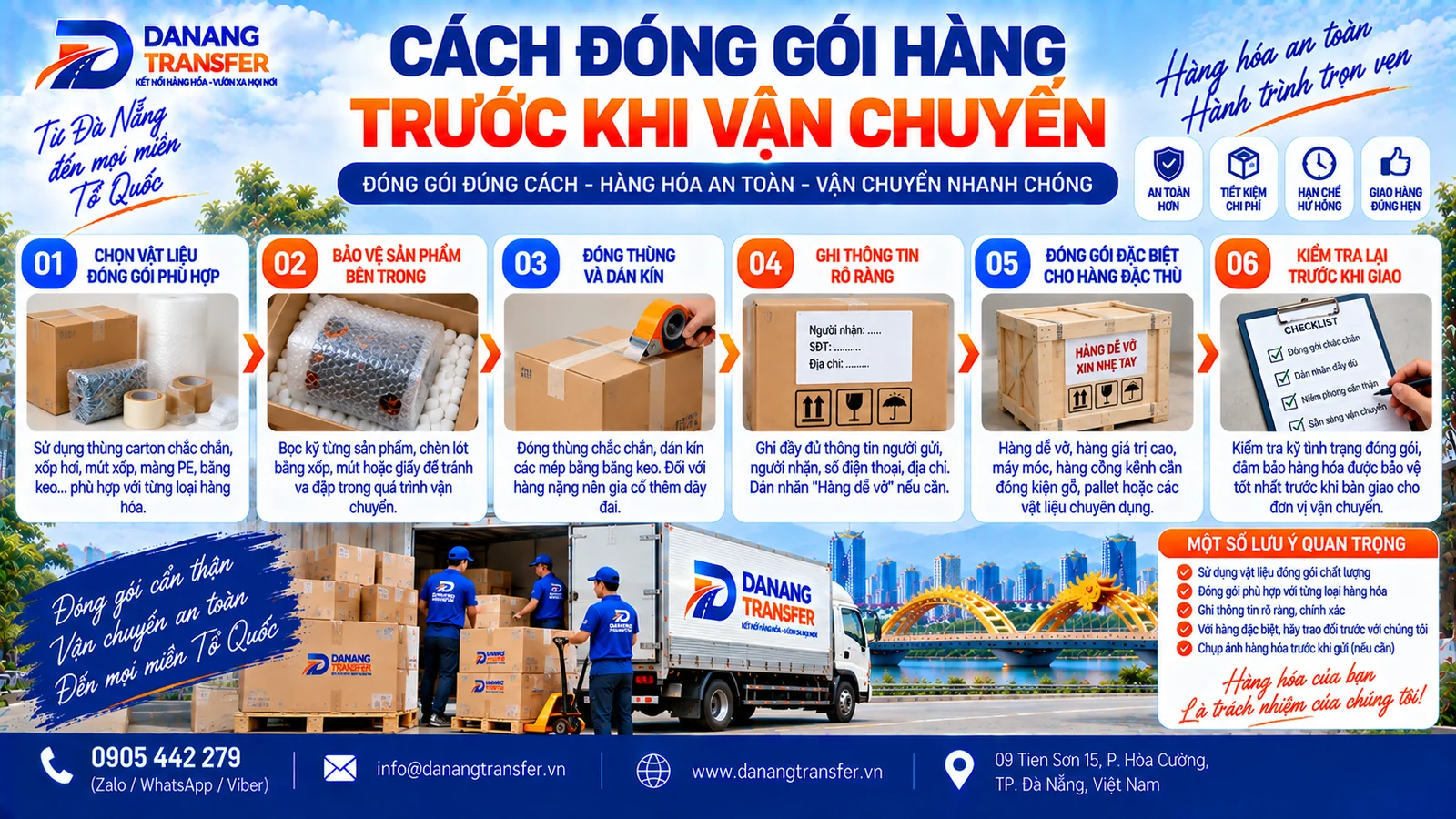 Cách đóng gói hàng trước khi vận chuyển an toàn | Danang Transfer