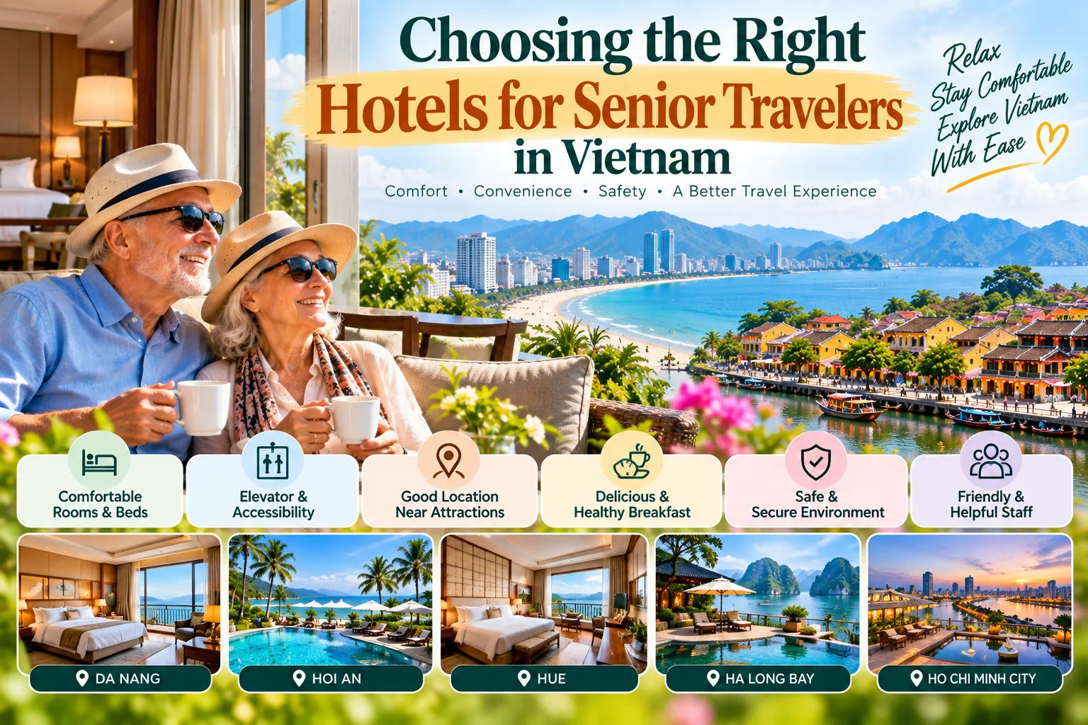 Choosing the Right Hotels for Senior Travelers in Vietnam – Comfortable Rooms, Accessible Facilities and Convenient Locations.