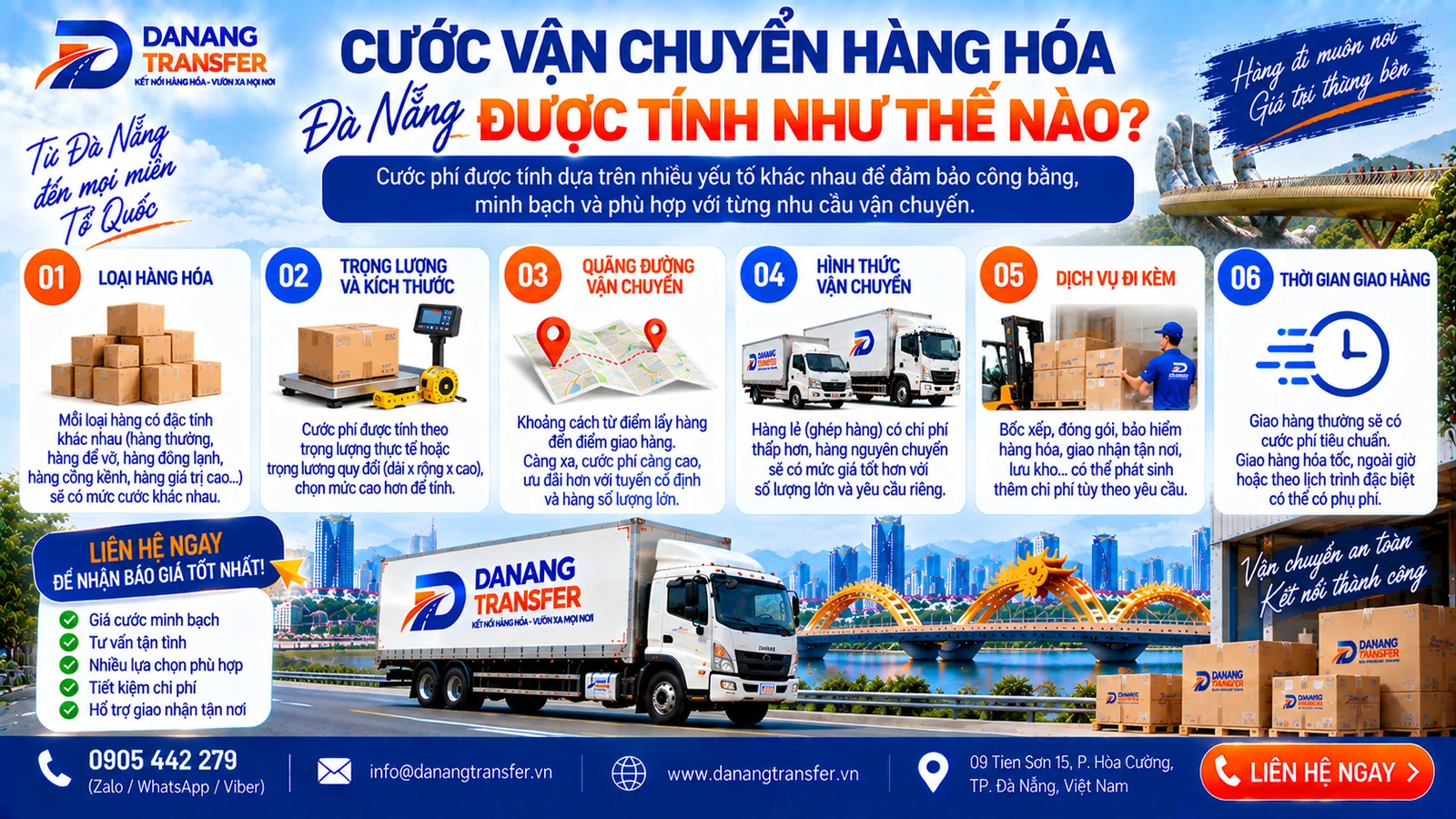 Cước vận chuyển hàng hóa Đà Nẵng được tính như thế nào | Danang Transfer