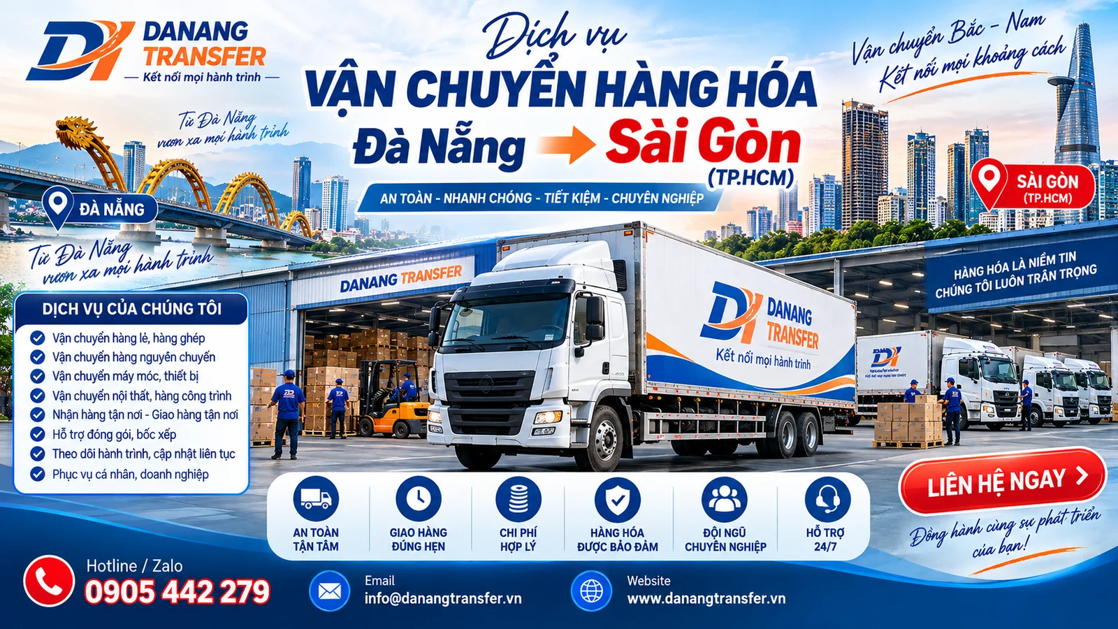 Dịch vụ vận chuyển hàng Đà Nẵng đi Sài Gòn TP.HCM – Danang Transfer