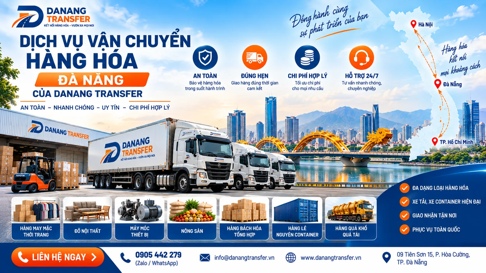Dịch vụ vận chuyển hàng hóa Đà Nẵng của Danang Transfer