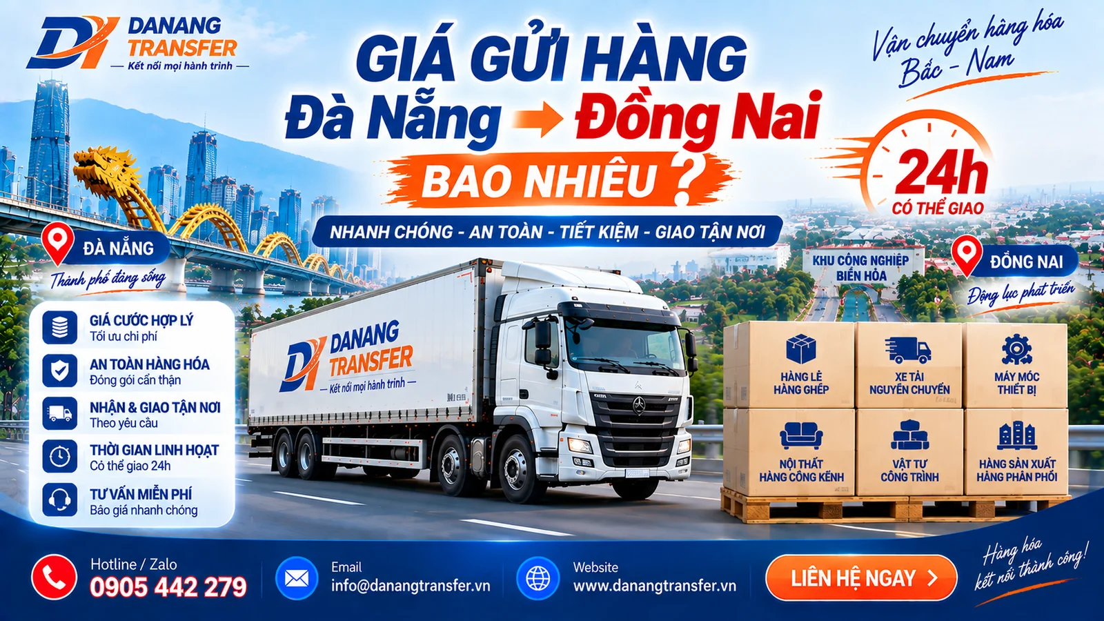 Giá gửi hàng Đà Nẵng đi Đồng Nai bao nhiêu – Danang Transfer