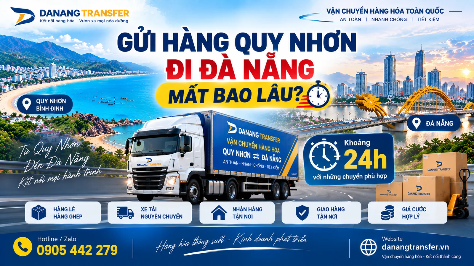 Dịch vụ gửi hàng Quy Nhơn Bình Định đi Đà Nẵng giá tốt, giao hàng tận nơi – Danang Transfer.