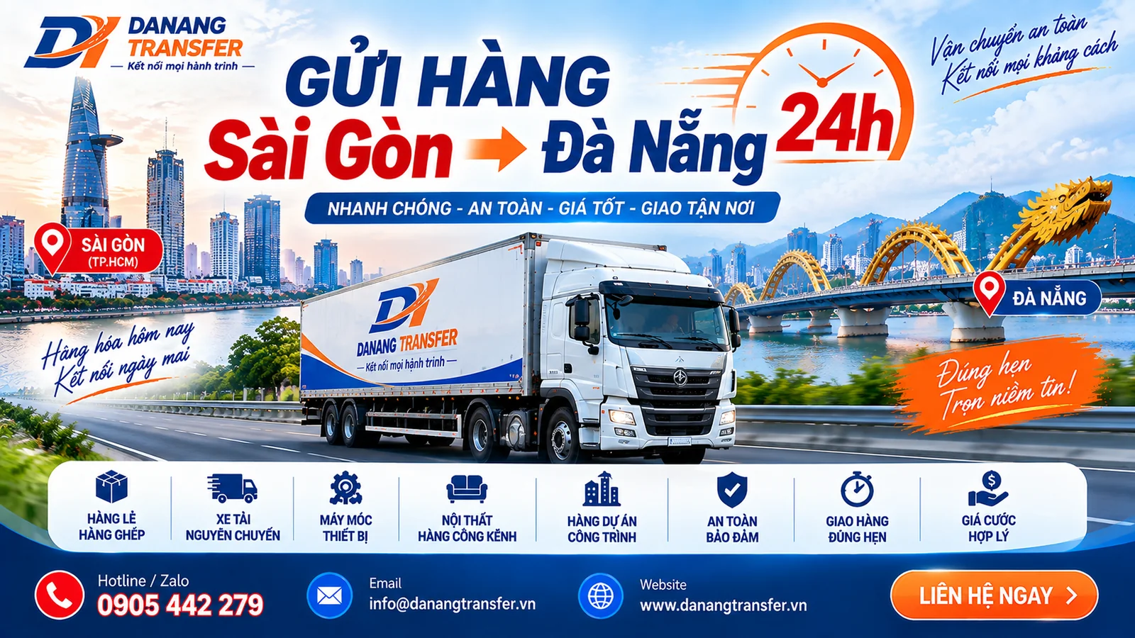 Gửi hàng Sài Gòn đi Đà Nẵng 24h – Danang Transfer