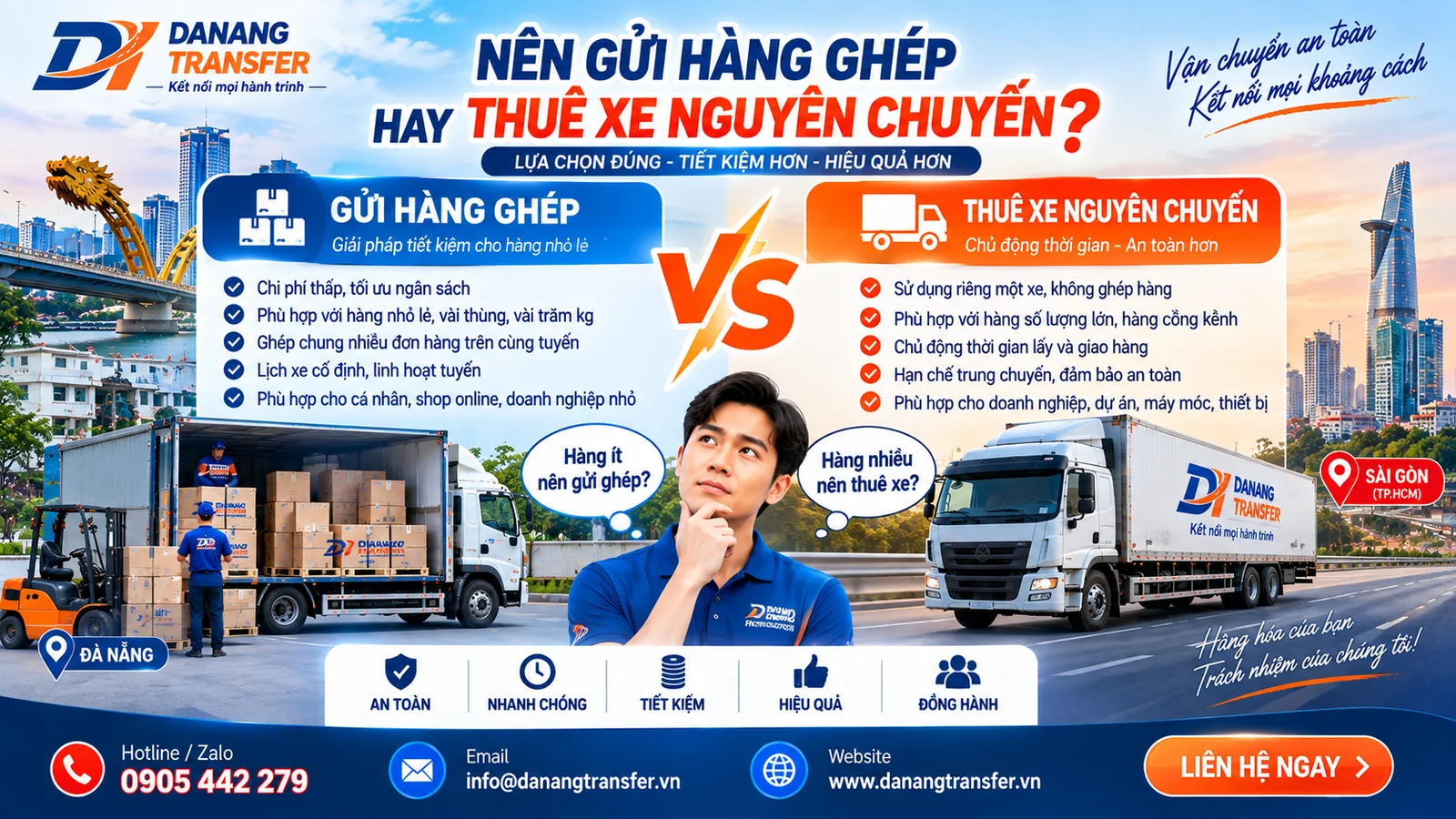 Nên gửi hàng ghép hay thuê xe nguyên chuyến – Danang Transfer