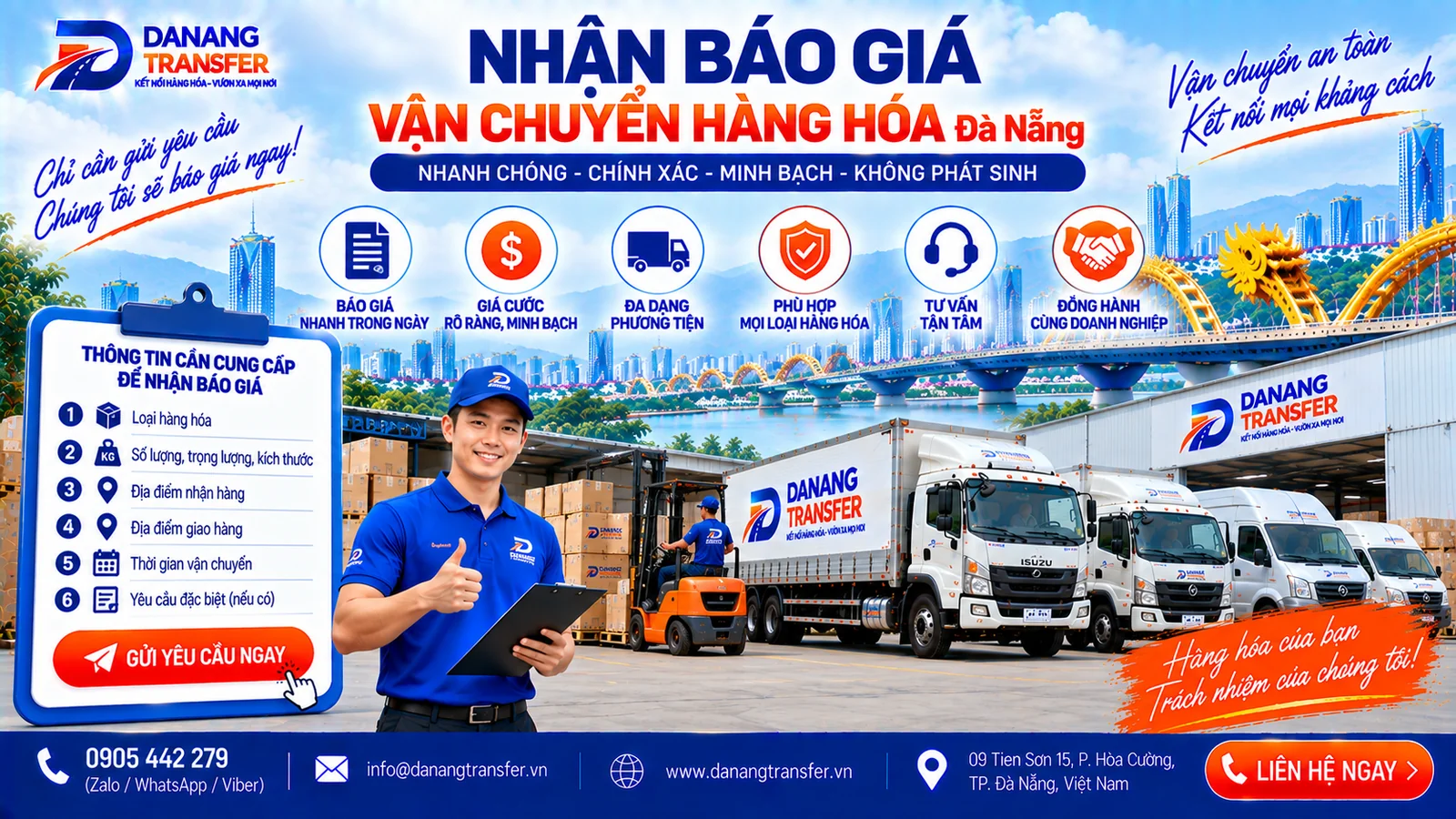 Nhận báo giá vận chuyển hàng hóa Đà Nẵng nhanh chóng | Danang Transfer
