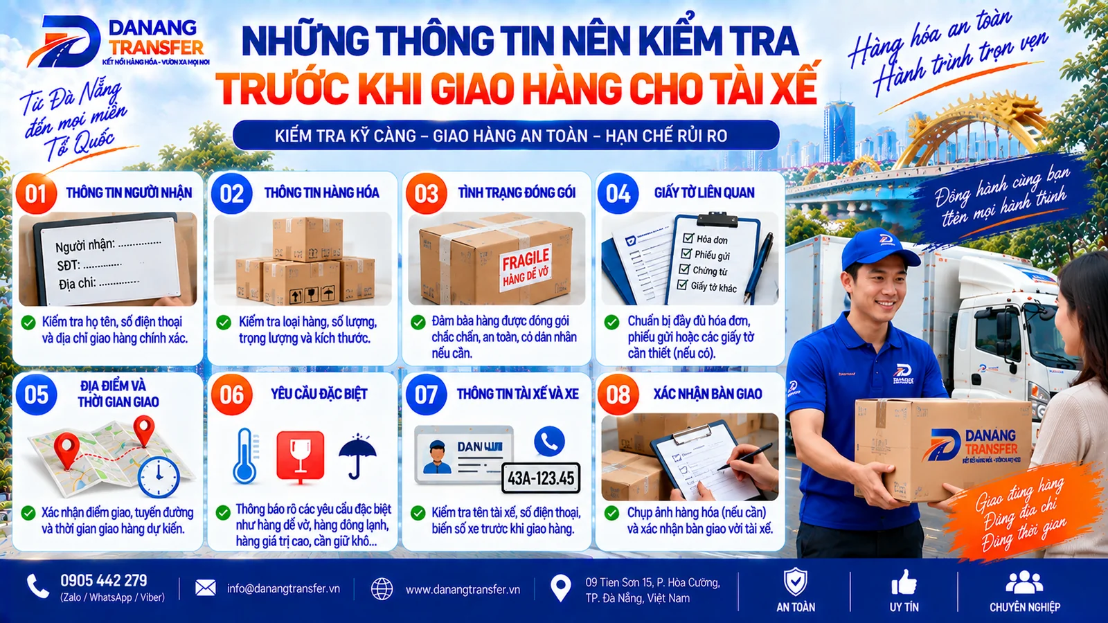 Những thông tin nên kiểm tra trước khi giao hàng cho tài xế | Danang Transfer