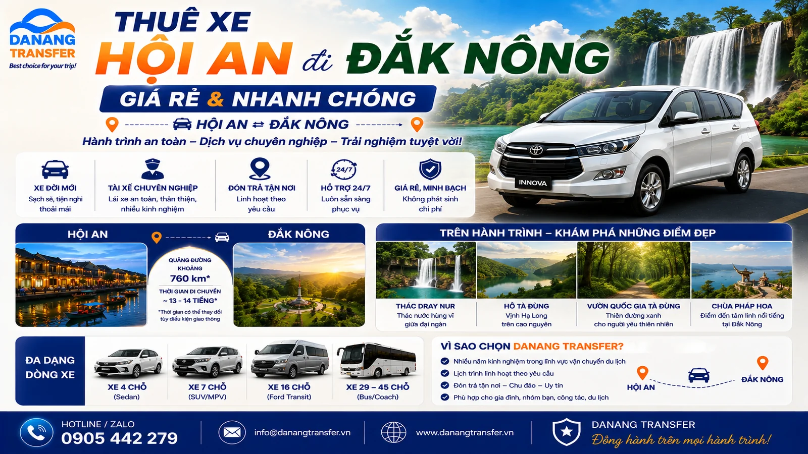 Thuê xe Hội An đi Đắk Nông