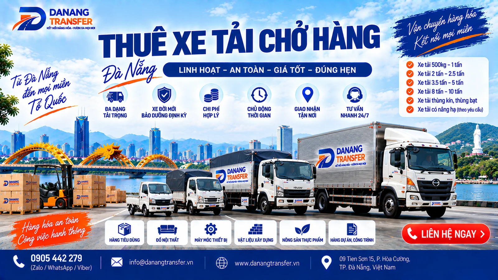 Thuê xe tải chở hàng Đà Nẵng giá tốt | Danang Transfer