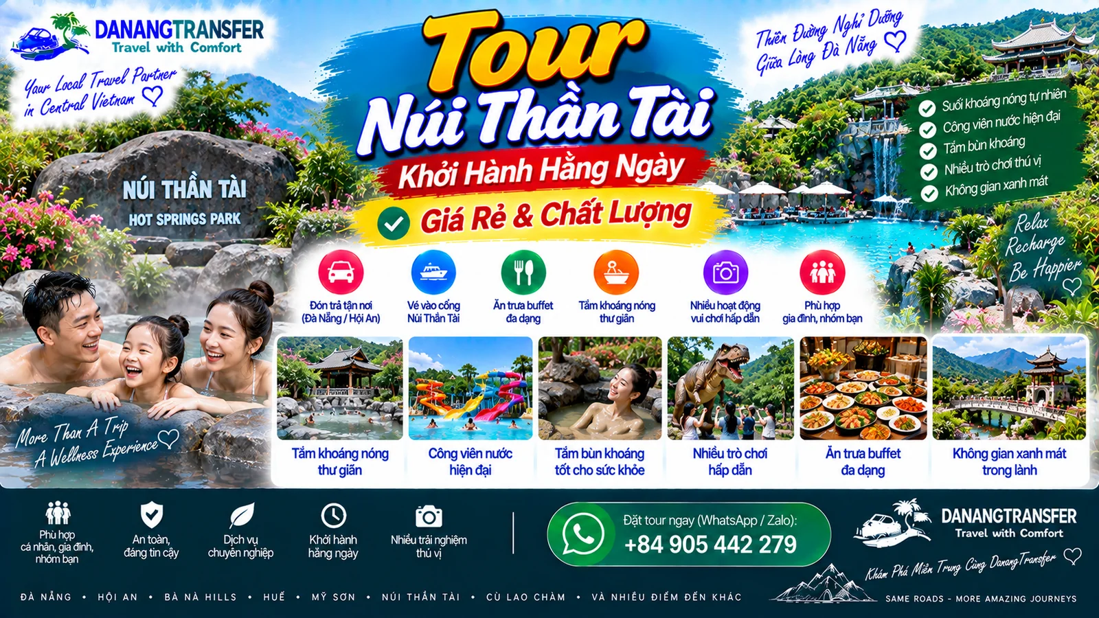 Tour Núi Thần Tài khởi hành hằng ngày từ Đà Nẵng, giá rẻ, chất lượng với dịch vụ đón trả tận nơi