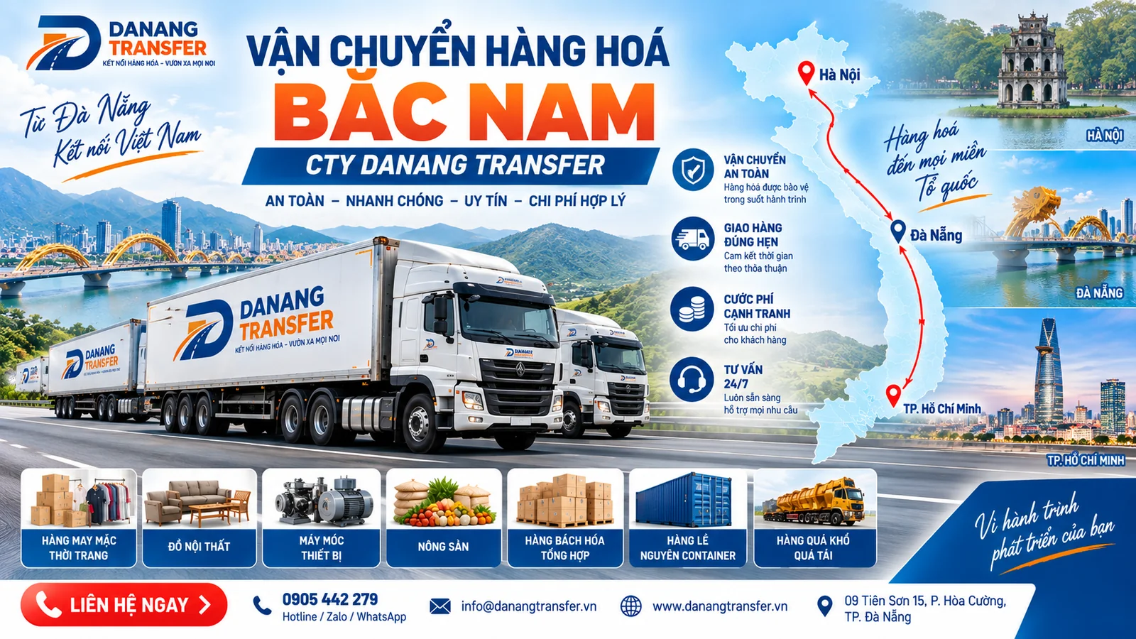 Vận chuyển hàng hóa Bắc Nam toàn quốc – Công ty Danang Transfer