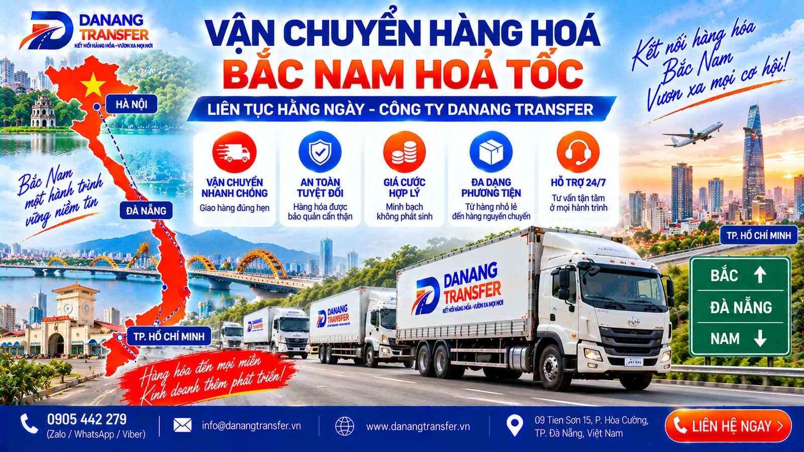 Vận chuyển hàng hóa Bắc Nam hỏa tốc liên tục hằng ngày | Danang Transfer