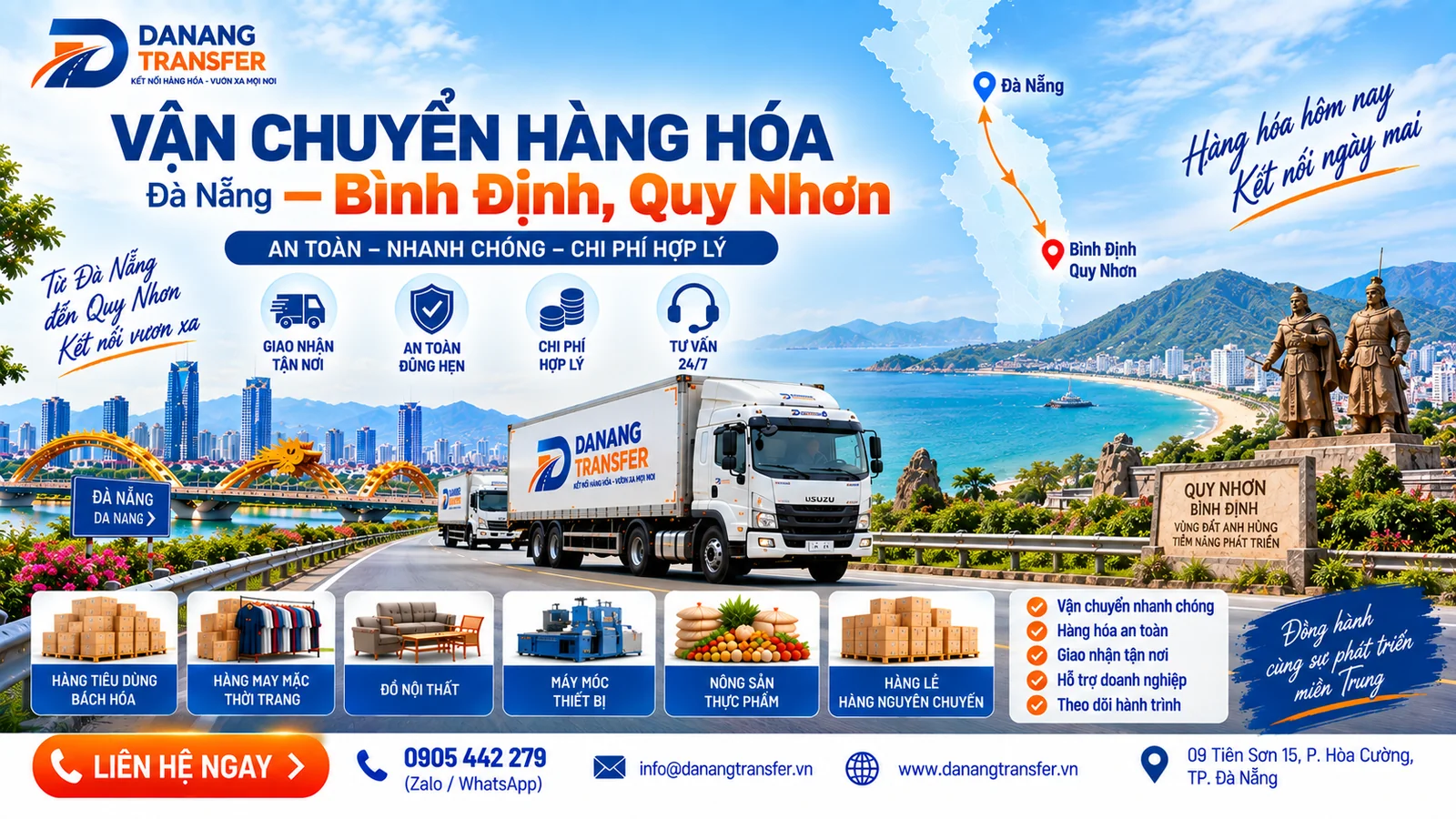 Vận chuyển hàng hóa Đà Nẵng – Bình Định, Quy Nhơn | Danang Transfer