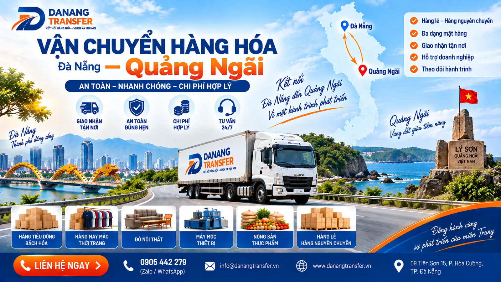 Vận chuyển hàng hóa Đà Nẵng – Quảng Ngãi | Danang Transfer