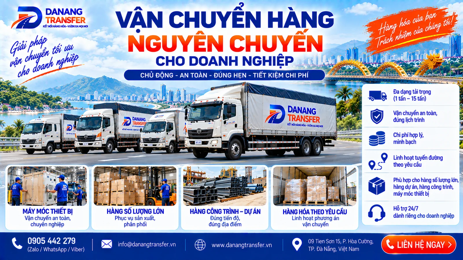Vận chuyển hàng nguyên chuyến cho doanh nghiệp | Danang Transfer