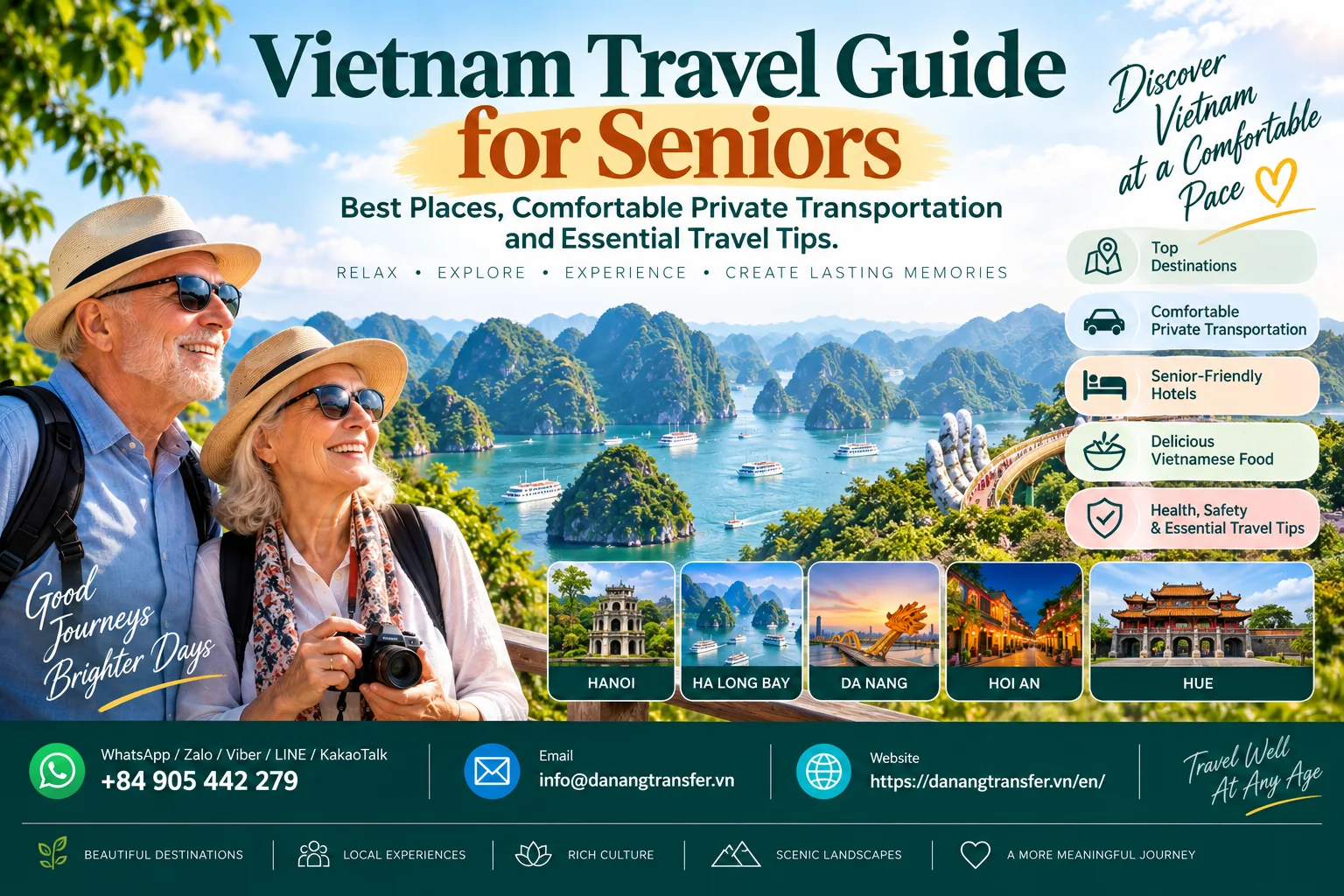 Vietnam Travel Guide for Seniors – Best Places, Comfortable Private Transportation and Essential Travel Tips.