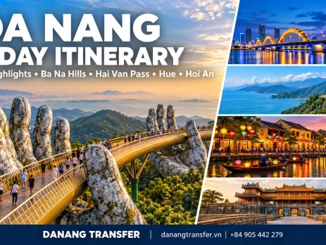 Da Nang 4-day itinerary with Golden Bridge, Dragon Bridge, Hai Van Pass, Hoi An and Hue.