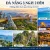 Ảnh ghép Cầu Vàng, biển Mỹ Khê, cầu Rồng, chùa Linh Ứng, Ngũ Hành Sơn và phố cổ Hội An.
