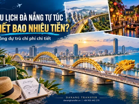 Ảnh minh họa dự trù chi phí du lịch Đà Nẵng tự túc với Cầu Rồng, Cầu Vàng và phố cổ Hội An