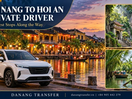 Private driver from Da Nang to Hoi An featuring a private SUV, Hoi An Ancient Town, Marble Mountains and Coconut Forest.